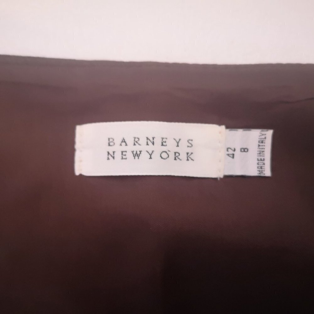 Barney's New York Ladies Size 8 Dark Brown Lined Made in Italy Lined Skirt - Picture 3 of 9